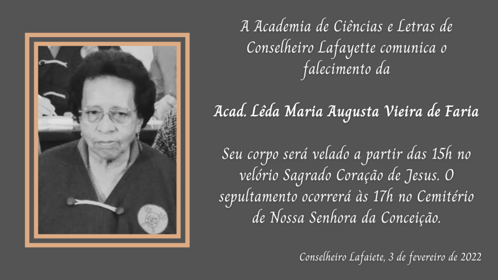 Nota-de-falecimento-nota-Leda-1024x576 ACLCL comunica o falecimento da Acad. Leda Maria Augusta Vieira de Faria